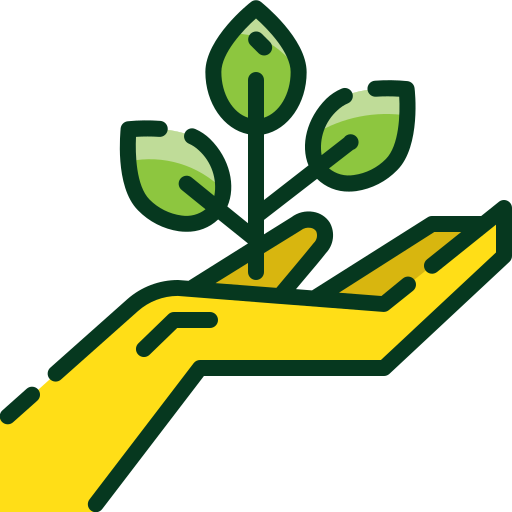 Saving the environment icon.